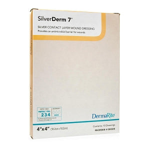 Dermarite Industries SilverDerm 7 Contact Silver Dressings - Silver Derm 7 Contact Silver Wound Dressing, 4" x 4" - 00550E