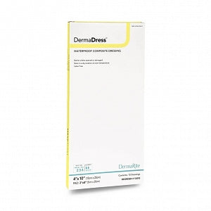 Dermarite DermaDress Water-Resistant Composite Wound Dressings - DermaDress Water-Resistant Composite Dressing, 4" x 10" - 12410