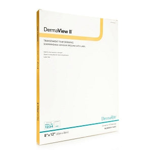 Dermarite DermaView II Transparent Adhesive Film Dressings - DermaView II Transparent Adhesive Film Wound Dressing, 8" x 12" - 16812