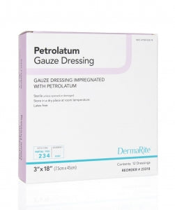 Dermarite Petrolatum Gauze - Petrolatum-Impregnated Gauze Dressing, 3" x 18" - 23318