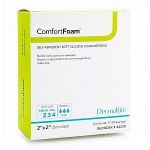 Dermarite Industries ComfortFoam Self-Adherent Foam Dressings - Comfort foam, Dressing, 2" x 2" - 44220