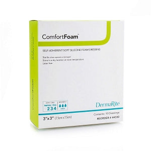 Dermarite Industries ComfortFoam Self-Adherent Foam Dressings - Comfort foam, Dressing, 3" x 3" - 44330