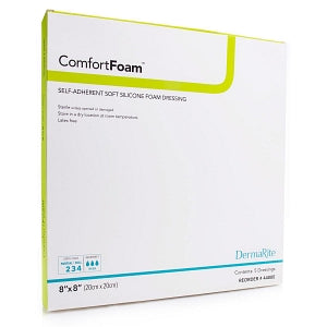 Dermarite Industries ComfortFoam Self-Adherent Foam Dressings - Comfort foam Dressing, 8" X 8" - 44880