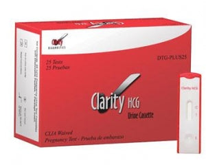 Diagnostic Test Clarity HCG Urine Cassette Pregnancy Test - HCG Urine Cassette Pregnancy Test - DTG-PLUS25