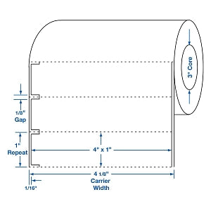 Centurion Centurion Quattro Rx IV Bag Labels - Perforated Only Notch Label, 4" x 1" - DTL1125PH