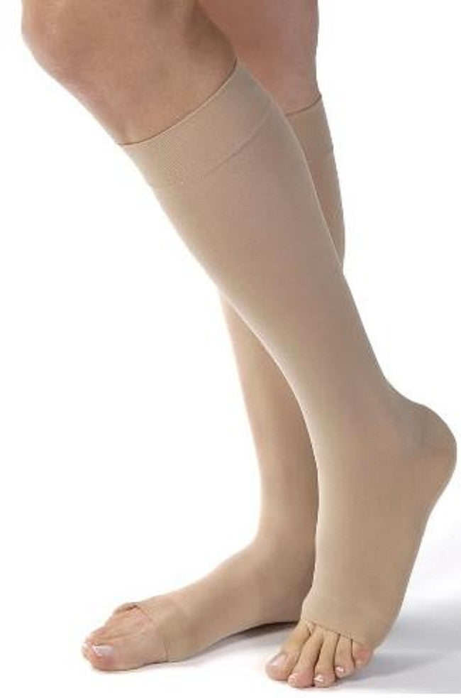 BSN Medical Open Toe Vascular Support Stockings - Open Toe Compression Stocking, Knee High, 30 to 40 mmHg, Beige, Size XL - 115499