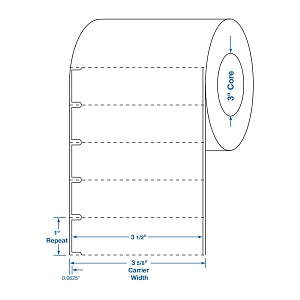 Centurion Centurion Quattro Syringe Spec Labels - McKesson / Cerner Notch Label, 3-1/2" x 1" - DTY315PH