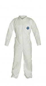 DuPont Tyvek Isoclean Series 253 Coveralls - Tyvek Coveralls with Isoclean, Sterile, Bound Seems and Neck, Dolman Sleeves, Zippered Front, Covered Elastic Wrists and Ankles, White, Size 4XL - IC253BWH4X0025CS