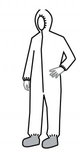 DuPont Series 122 Tyvek Coveralls - Tyvek Hooded Coveralls with Elastic Waist, Wrists and Ankles, Attached Boots and Serged Seams, White, Size 2XL - TY122SWH2X002500