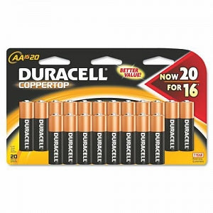 Duracell AA Duracell CopperTop Alkaline Batteries - Duracell Coppertop Alkaline Batteries, AA - DURMN1500B20Z