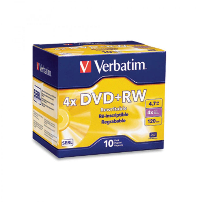 Verbatim Dvd 120 Min 4X General Use Jewel Case Color: Silver Storage Capacity: 4.7Gb 10 / Pack