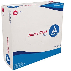 Dynarex Corporation Nurse and Surgeon Cap - O. R. Nurse Bouffant Cap, Blue, 21" - 2103