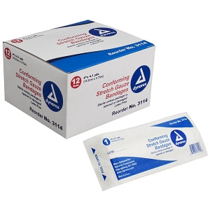 Dynarex Corporation Sterile Stretch Gauze Bandage Roll - Stretch Polyester Gauze Bandage, Sterile, 4" x 4-1/10 yd. - 3114