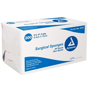 Teleflex Medical Nonsterile Gauze Sponges - Gauze Sponge, Nonsterile, 8-Ply, 3" x 3" - 3232