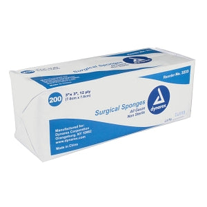 Teleflex Medical Nonsterile Gauze Sponges - Gauze Sponge, Nonsterile, 12-Ply, 3" x 3" - 3233