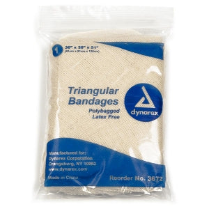 Dynarex Corporation Triangular Bandages / Dressing - Triangular Bandage, 36" x 36" x 51" - 3672