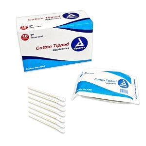 Dynarex Corporation Cotton Tipped Applicators - Cotton Tip Applicator, Non-Sterile, 3" - 4301