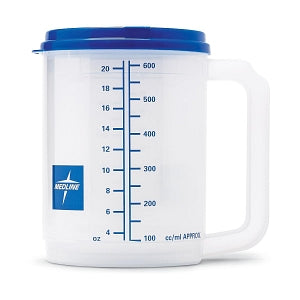 Medline Insulated Carafes - Carafe with Graduations, Clear with Blue Lid, 22 oz. - DYC80541P