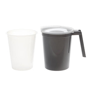 Medline Shrink-Wrapped Water Pitcher Sets with Plastic Liner - Water Pitcher Kit with Inner Plastic Liner, Includes Graphite Pitcher DYND80535 and Inner Plastic Liner DYND80528, Shrink-Wrapped - DYK100CMPLS