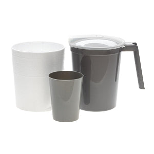 Medline Water Pitcher and Tumbler Set with Foam Outer Jacket - Water Pitcher Kit with Tumbler and Outer Foam Jacket, Includes Graphite Pitcher DYND80535, Graphite Tumbler DYND80454 and Outer Foam Jacket DYND80532, Shrink-Wrapped - DYK100CMT