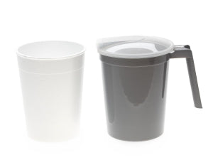 Medline Water Pitcher Set with Foam Inner Liner - Water Pitcher Set with Inner Foam Liner, Includes Graphite Pitcher DYND80535 and Inner Foam Liner DYND80526A, Not Shrink-Wrapped - DYKD100CMFL