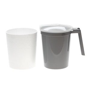 Medline Shrink-Wrapped Water Pitcher Sets with Foam Outer Jacket - Water Pitcher with Foam Outer Jacket, Graphite Carafe Kit - DYKD100CM