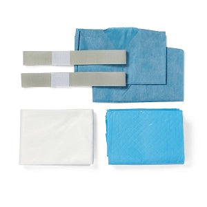 Medline QuickSuite Linen Kits - Sahara Grippy Linen Kit with 40" x 90" Table Sheet, 40" x 60" Draw / Lift Sheet, and Armboard Covers, Nonabsorbent - DYKQSL3CNA