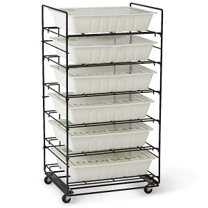 Medline Endoscope Transport Tray Carts - Transport Tray Storage Rack, 21" x 18.3" x 40" - DYKSTORAGE