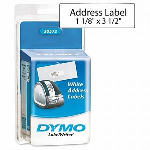 Dymo LabelWriter Address Labels - LabelWriter 1-1/8" x 3-1/2" Address Label - 30572