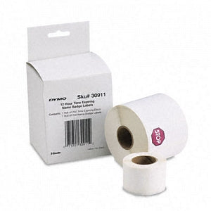 Dymo Adhesive Visitor Management Label - Visitor Management Time-Expiring Name Badges, Adhesive, x 4", 250/Box - 30911