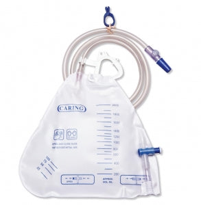 Medline Urinary Drain Bags - Drainage Bag, 2, 000 mL, Anti-Reflux Valve with Slide-Tap - DYNC1674