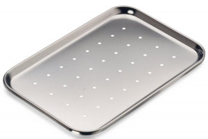 Polarware Company Perforated Mayo Stand Trays - Perforated Stainless Steel Instrument Tray, 10" x 6-1/2" x 3/4" - 10F-PMT