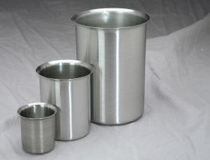 Polarware Company Stainless Steel Beakers - Stainless Steel Griffin Beaker, 4-13/16" x 7-1/8", 2000 mL - 2000B