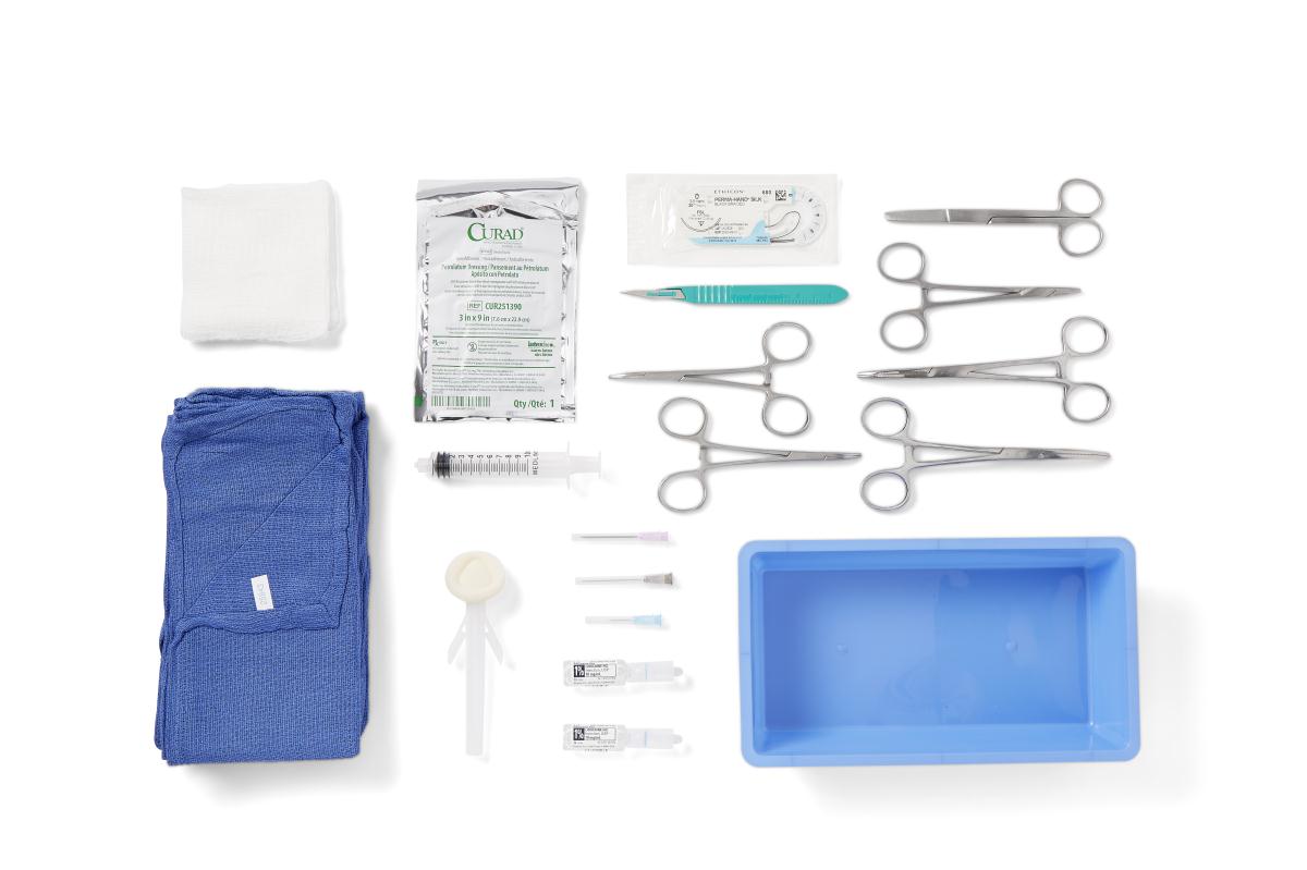 Chest Tube Tray with COMFORT LOOP Instruments