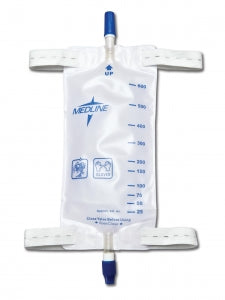 Medline Leg Bags with Twist Valve - Urinary Leg Drain Bags with Elastic Straps, Twist Valve, Medium, 20 oz. - DYND12574