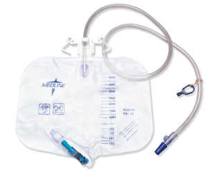 Medline Urinary Drain Bags - Drainage Bag, 4, 000 mL, Anti-Reflux Tower with Metal Clamp, OR Sterile - DYND15405