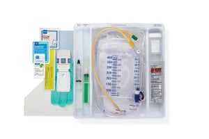 Medline Silicone-Elastomer Latex 1-Layer Foley Catheter Tray / Urine Meter - One-Layer Tray with 400 mL Urine Meter with 2, 500 mL Drain Bag and Silicone-Elastomer Coated Latex Foley Catheter, 14 Fr, 10 mL - DYND160214