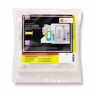 Medline Silicone-Elastomer Latex 1-Layer Foley Catheter Tray / Urine Meter - One-Layer Tray with 400 mL Urine Meter with 2, 500 mL Drain Bag and Silicone-Elastomer Coated Latex Foley Catheter, 14 Fr, 10 mL - DYND160214