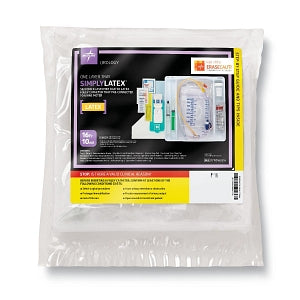 Medline Silicone-Elastomer Latex 1-Layer Foley Catheter Tray / Urine Meter - One-Layer Tray with 400 mL Urine Meter with 2, 500 mL Drain Bag and Silicone-Elastomer Coated Latex Foley Catheter, 16 Fr, 10 mL - DYND160216