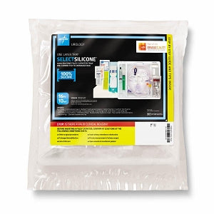 Medline 100% Silicone 1-Layer Foley Catheter Tray with Drain Bag - One-Layer Tray with Drain Bag and 100% Silicone Foley Catheter, 16 Fr, 10 mL - DYND160716