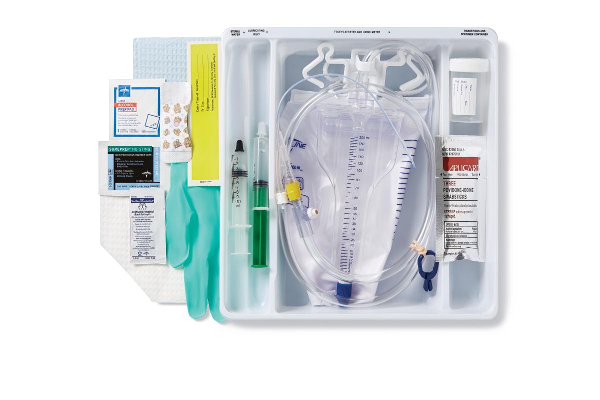 Pediatric OneLayer Silicone Foley Catheter Trays