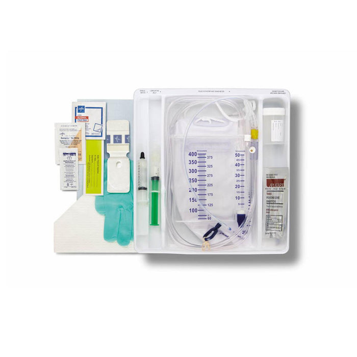 Medline 100% Silicone 1-Layer Foley Catheter Tray with Urine Meter - TTL1LYR 16FR10ML 100%SIL UM SAFESECURE - URO170816Q