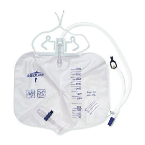 Medline Urinary Drain Bags - Drainage Bag, 4, 000 mL, Anti-Reflux Tower with Slide-Tap, OR Sterile, Luer Lock - DYND25405S