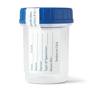 Medline Click N Close Pneumatic Tube Specimen Container - Click N Close Pneumatic Tube Specimen Container with Tamper-Evident Seal, Sterile Fluid Pathway, 3 oz. - DYND30382