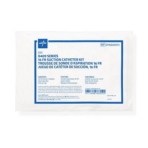 Medline Open Suction Catheter Kits - Suction Catheter Kit with 2 Gloves, Whistle Tip, 16 Fr, 200 mL Cup - DYND40973