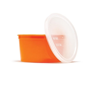 Medline Denture Containers - Denture Container with Lid, Orange - DYND70295