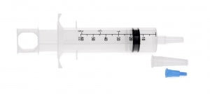 Medline Enteral Feeding and Irrigation Single Syringes - Flat Top with Ring Feeding Syringe with IV Pole Bag - DYND70642