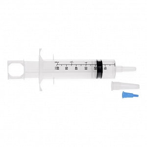 Medline Enteral Feeding and Irrigation Single Syringes - Flat Top with Ring Feeding Syringe with IV Pole Bag - DYND70642