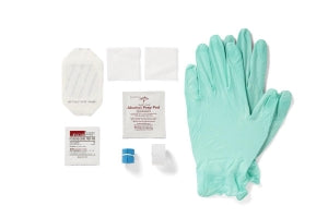 Medline IV Start Kits with Alcohol - 8-Piece IV Start Kit with Alcohol and PVP Prep Pads, Suresite Window and Vinyl Gloves - DYND74077