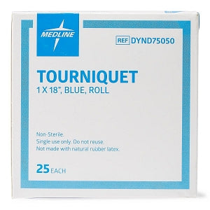 Medline Tourniquets - Tourniquet, Rolled, Blue, 1" x 18" - DYND75050